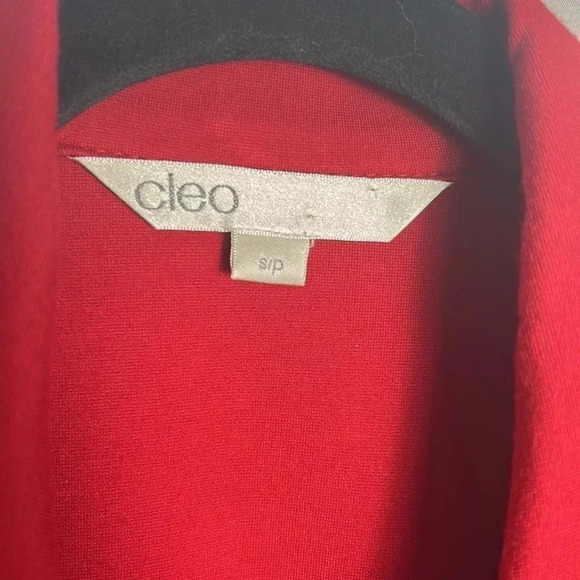 Cleo red pea coat ,SM, single breasted,career,winter,Xmas red,closet staple,EC - Picture 6 of 17